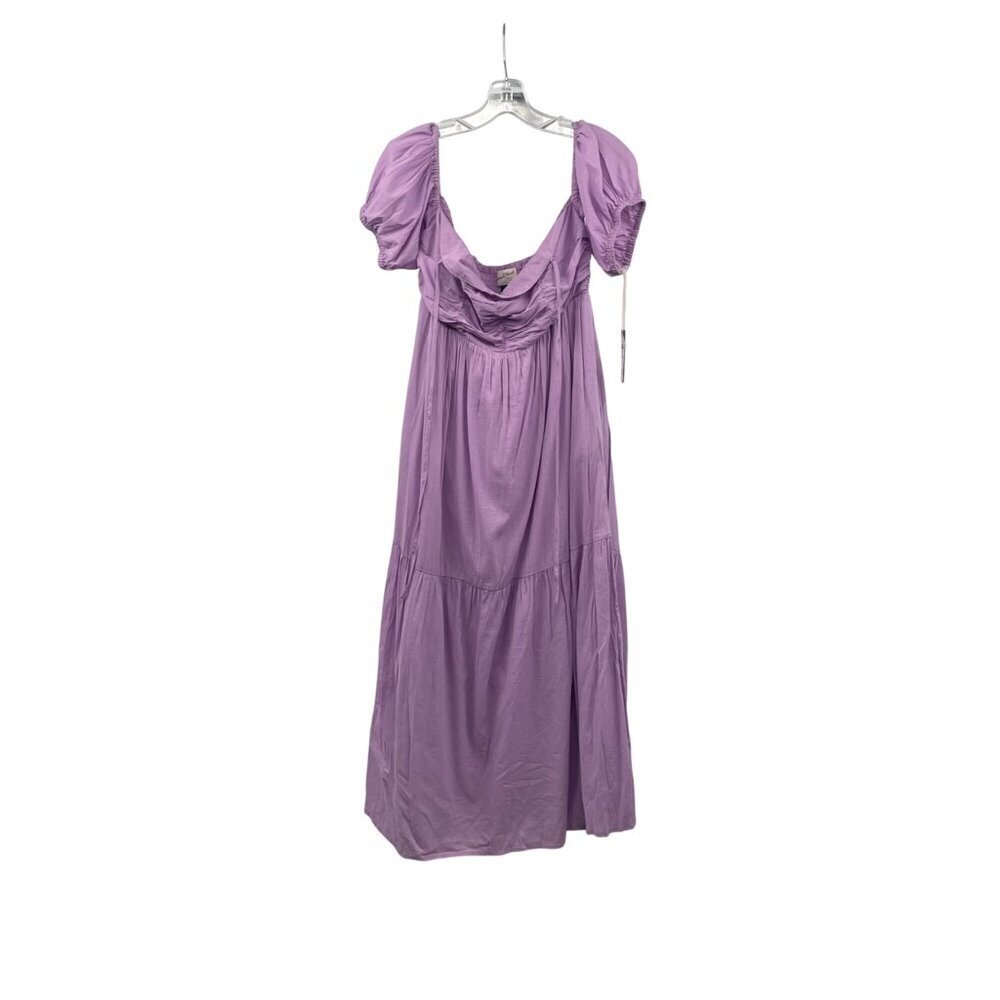 Universal Thread Maxi Peasant Dress Short Puff Sleeve Purple Size Medium New